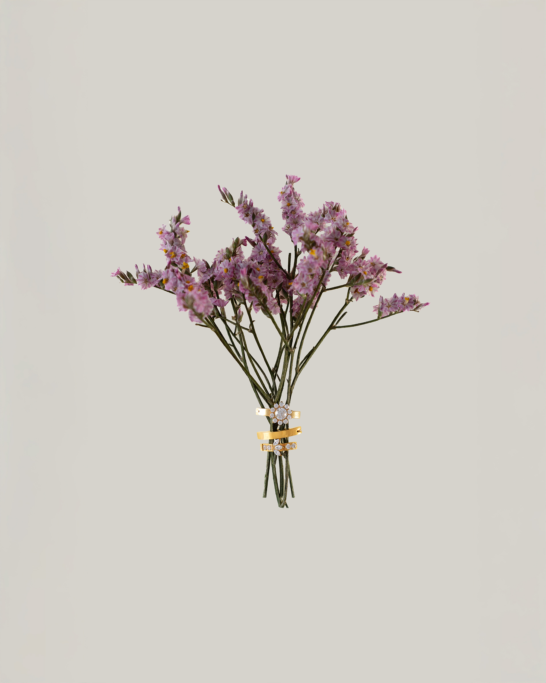 Plantes séchées avec un bijou