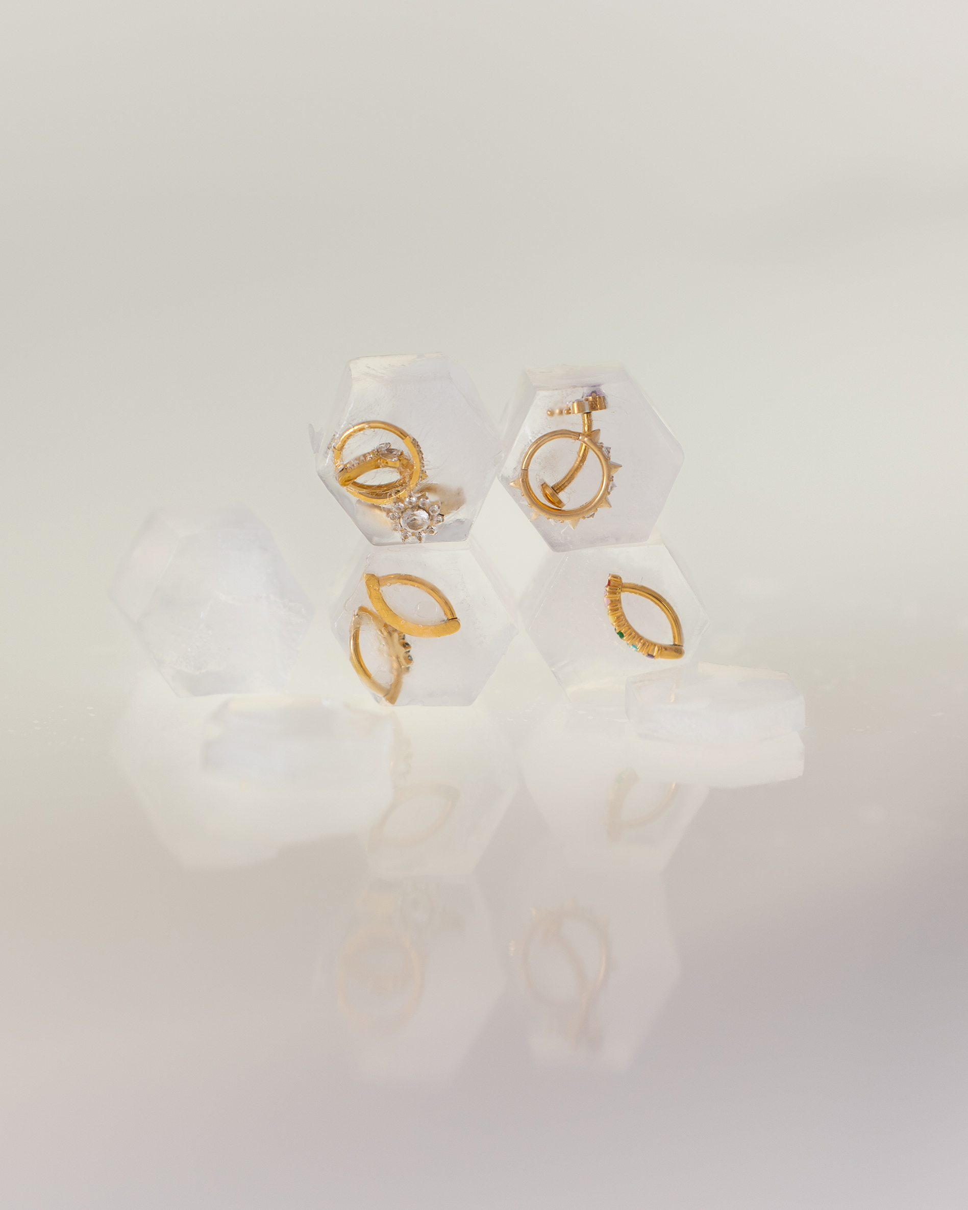 Bijoux dans glaçons