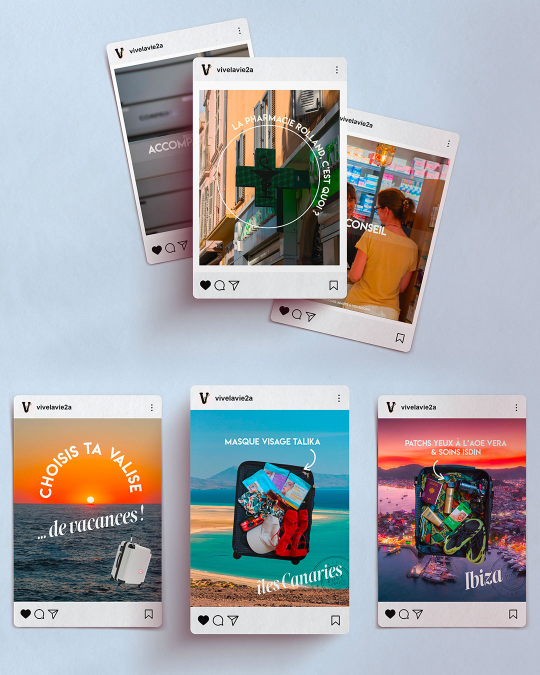 Exemples de carrousels pour Instagram